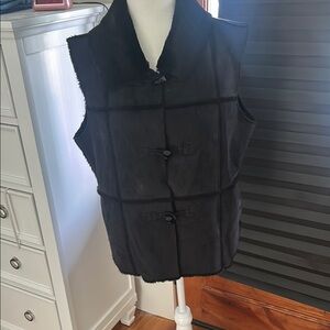 White House Black Market Black Quilted Vest